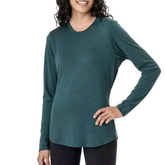 Segments Merino Wool Long Sleeved Top Women's XS Tee Dark Teal Soft T-shirt NWT - Picture 3 of 10